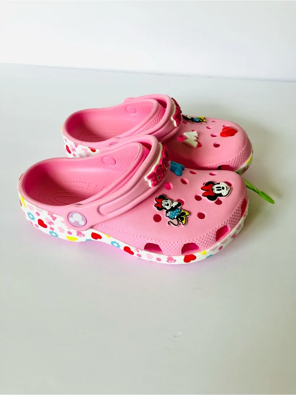 New Girls Sz 1 Crocs Disney Minnie Mouse Pink